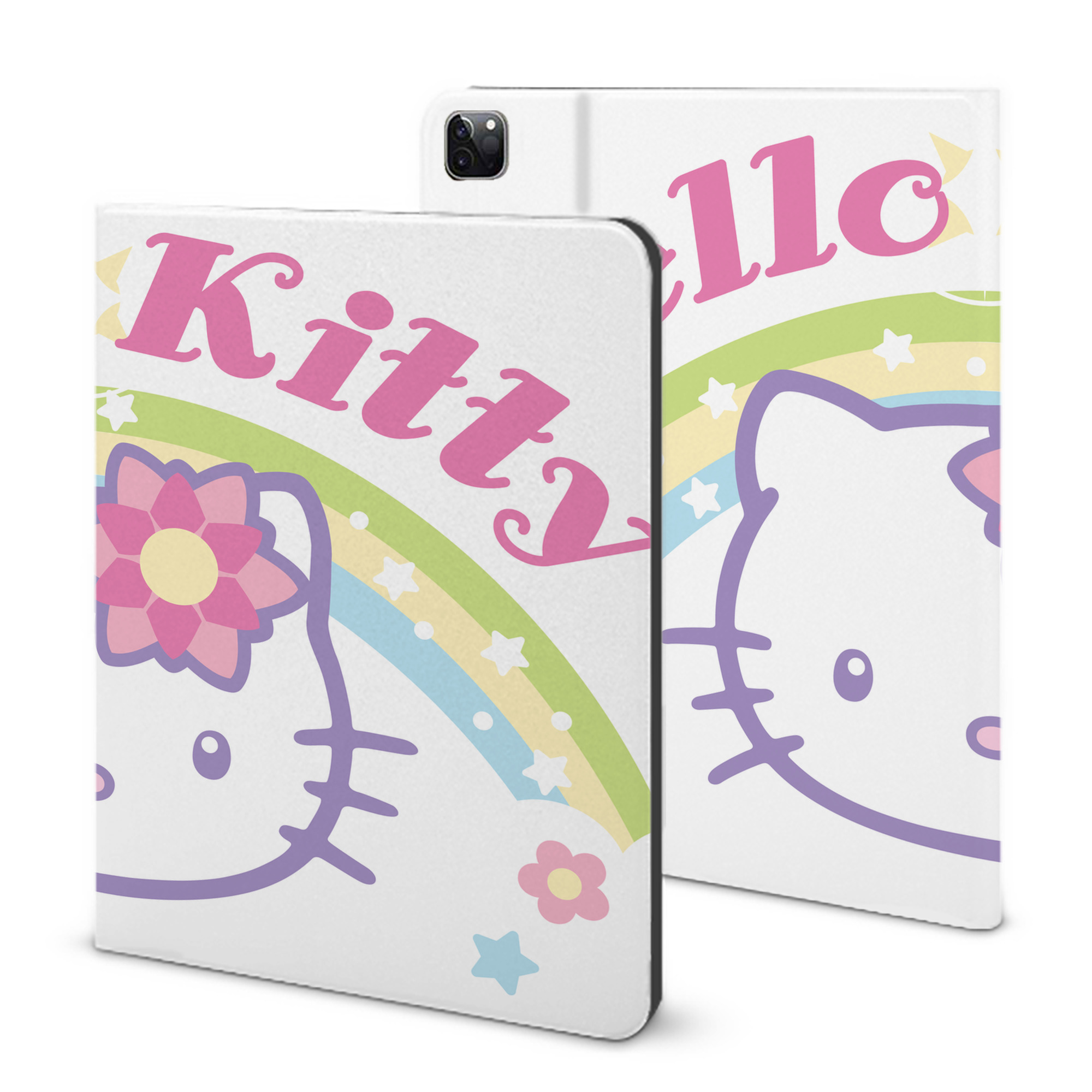 （画像用） Hello Kitty ハローキティ IPad ケース ブック型 PUレザー TPU 耐衝撃 軽量 薄型 ペン収納なし 全面保護 IPad 各モデル対応